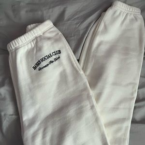 NWT Brunette The Label - White Joggers / Sweatpants